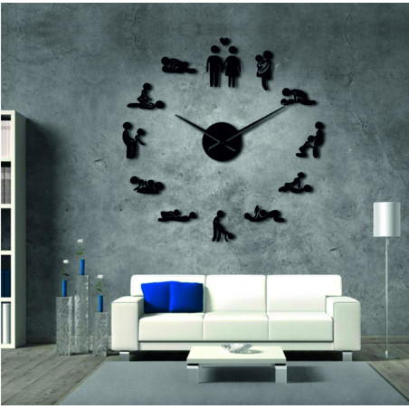 Lustrzany zegar ścienny Kamasutra DIY 3D HROBESO