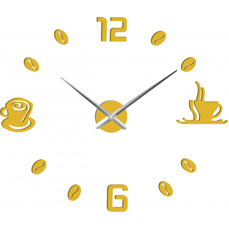 Duży samoprzylepny zegar ścienny COFFE PLEXI