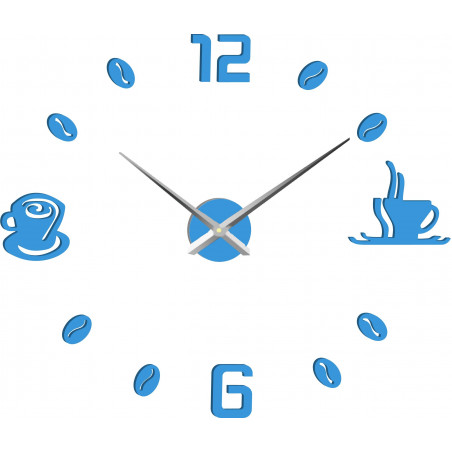 Duży samoprzylepny zegar ścienny COFFE PLEXI Duży samoprzylepny zegar ścienny COFFE PLEXI