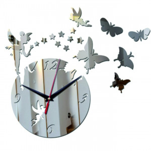 Zegar na ścianie lustrzanej wróżki DIY klej HOPII
