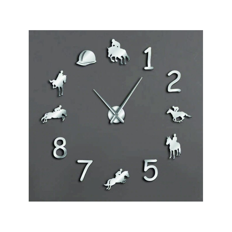 Duży zegar ścienny Rodeo Horse Rider Riding Clock 3D DIY Cowboys