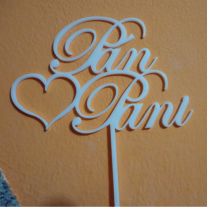 Ozdoba z plastikowego rowka na dżentelmena i kochance tortowej. Wymiary 150 x 222 mm