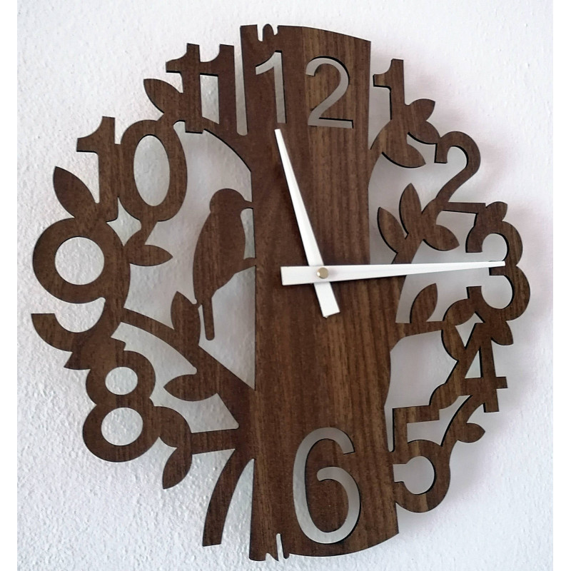 Drewniany zegar ścienny natura z HDF HORICA