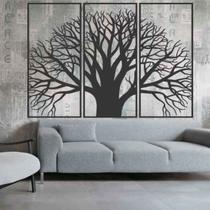 Drewniane zdjęcie na ścianie drewnianego drzewa sklejki pokoju KAMOV
