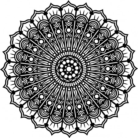 Mandala kwiat pokoju, obraz ścienny z drewna ze sklejki SILVIA