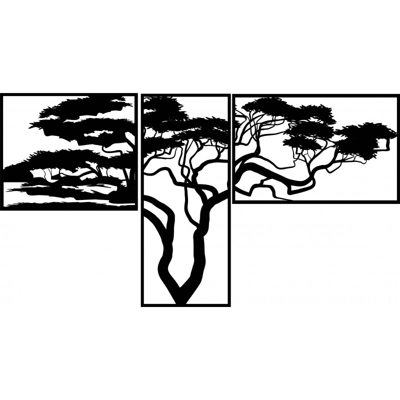 Obraz drewniany na ścianie HANAA Obraz składa się z trzech części POLONGE