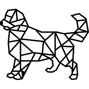 STYLESA Rzeźbiona obraz na ścianie psa ze sklejki PR0230 czarny