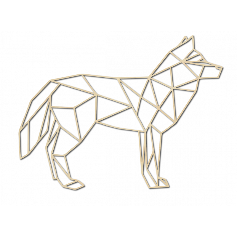 STYLESA rzeźbiona sklejka obraz ścienny wilk PR0231 czarny