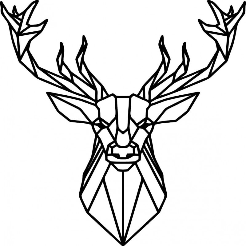 STYLESA rzeźbiony drewniany obraz jeleń PR0232 czarny