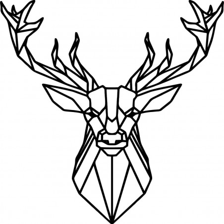 STYLESA rzeźbiony drewniany obraz jeleń PR0232 czarny