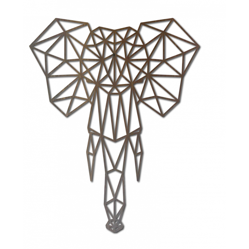 STYLESA Drewniany obraz na słoniu ze sklejki PR0238 czarny tatuaż ścienny