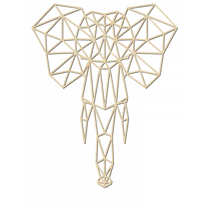 STYLESA Drewniany obraz na słoniu ze sklejki PR0238 czarny tatuaż ścienny