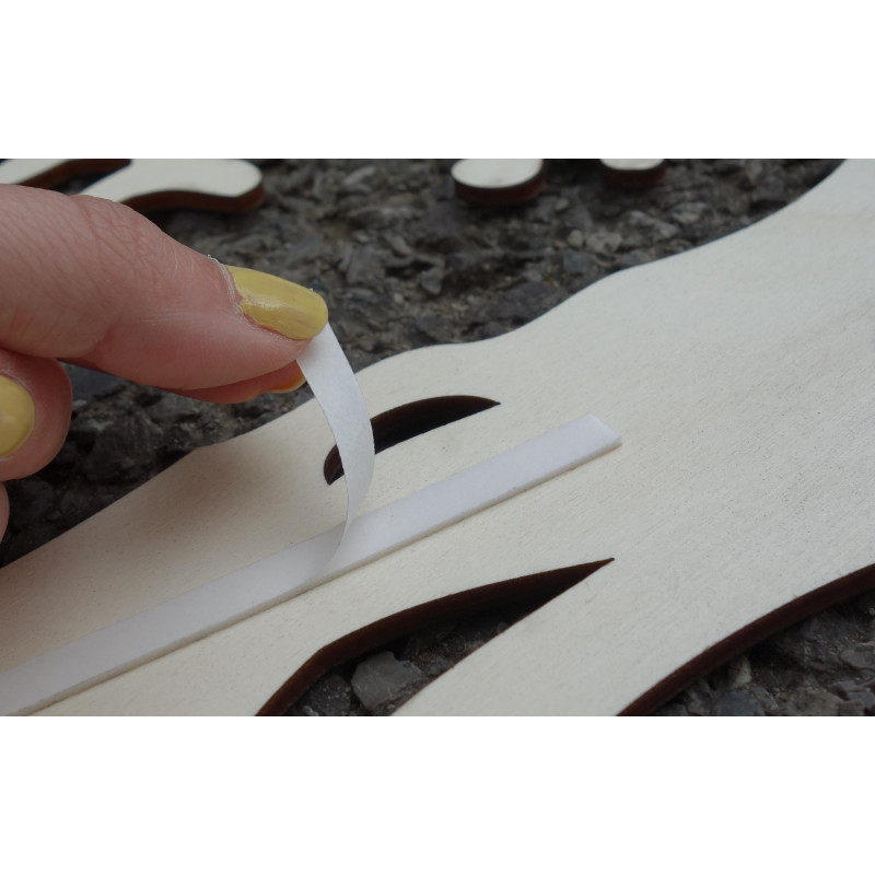 STYLESA Drewniany obraz na słoniu ze sklejki PR0238 czarny tatuaż ścienny