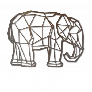 STYLESA Drewniany obraz na słoniu ze sklejki PR0239 czarny tatuaż ścienny