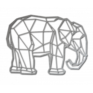 STYLESA Drewniany obraz na słoniu ze sklejki PR0239 czarny tatuaż ścienny