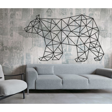 SENTOP Rzeźbiony obraz na ścianie niedźwiedzia czarny