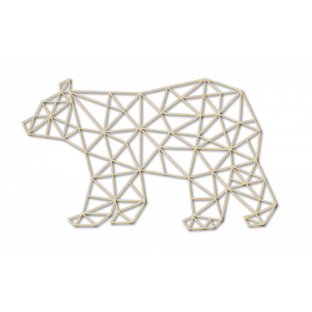 SENTOP Rzeźbiony obraz na ścianie niedźwiedzia czarny