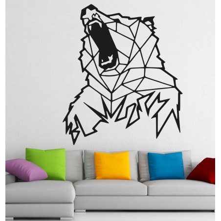 STYLESA Rzeźbione obraz na ścianie z drewna niedźwiedzia PR0243 brązowy