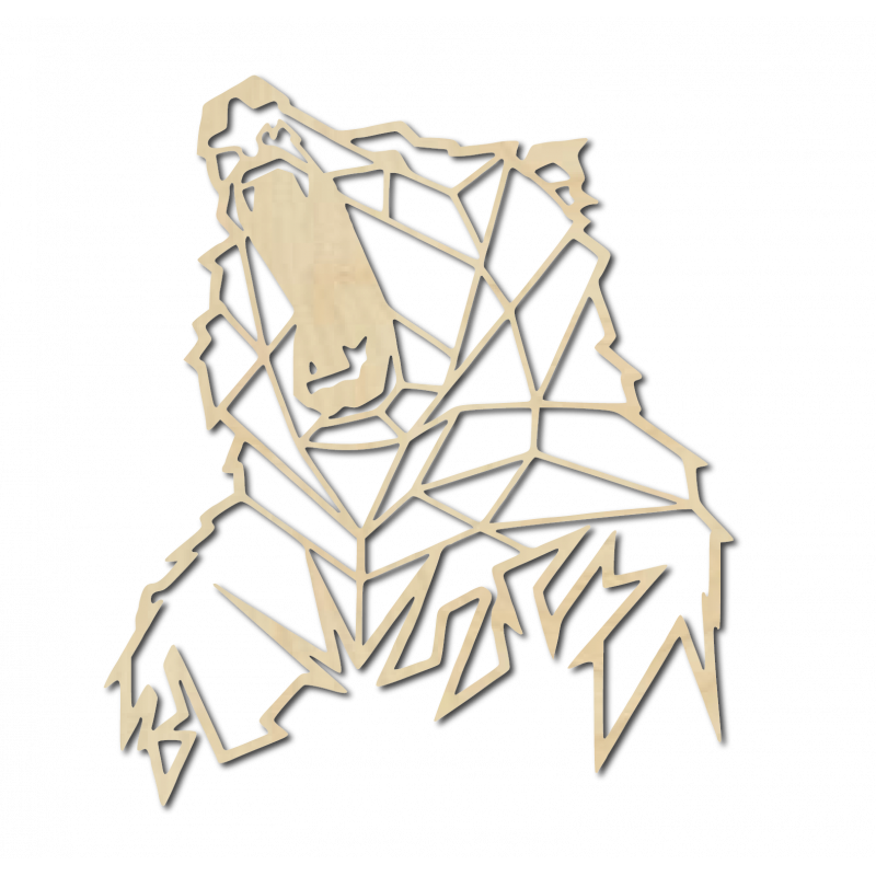 STYLESA Rzeźbione obraz na ścianie z drewna niedźwiedzia PR0243 brązowy