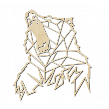 STYLESA Rzeźbione obraz na ścianie z drewna niedźwiedzia PR0243 brązowy