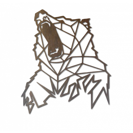 STYLESA Rzeźbione obraz na ścianie z drewna niedźwiedzia PR0243 brązowy