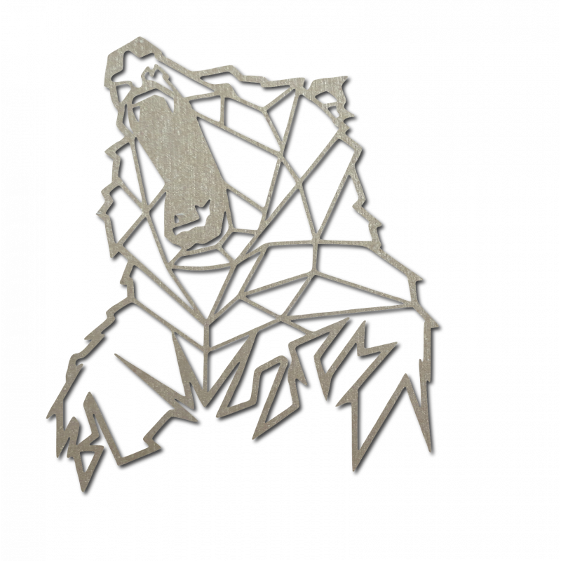 STYLESA Rzeźbione obraz na ścianie z drewna niedźwiedzia PR0243 brązowy