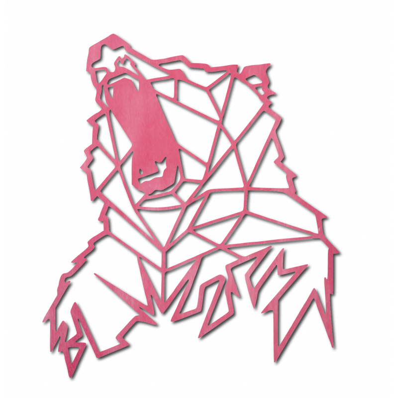 STYLESA Rzeźbione obraz na ścianie z drewna niedźwiedzia PR0243 brązowy