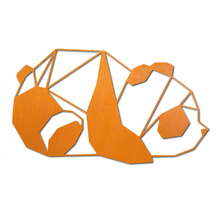 Pomarańczowa rzeźbiona panda ścienna