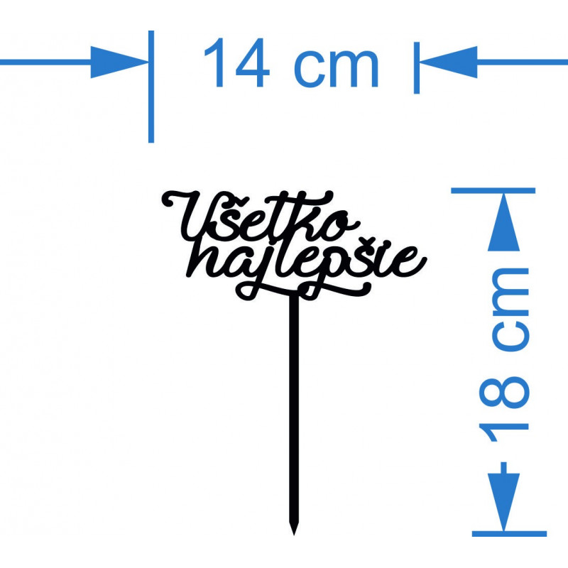 Plastikowy rowek na ciasto Wszystkiego najlepszego Wymiary 138 x 180 mm