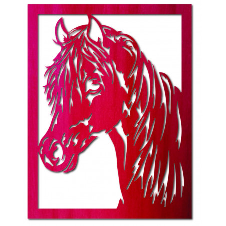 Rzeźbiona sklejka drewniana, malowidło ścienne z głową konia