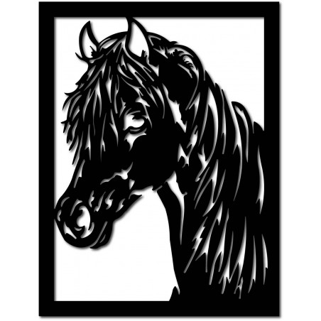 Rzeźbiona sklejka drewniana, malowidło ścienne z głową konia