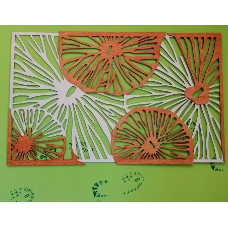 Rzeźbiony obraz na ścianie drewnianej sklejki pomarańczowy efekt 3D KODJAK