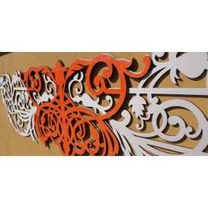 3D   Rzeźbiony obraz wykonany z drewnianej sklejki część tylna Topola oryginalna, kolor przedniej części do wyboru