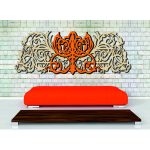 3D Carved image made of wooden plywood rear part Poplar original, color of front part of your choice