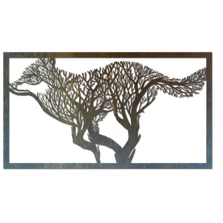 Rzeźbiony obraz na ścianie psa wykonany ze sklejki drewnianej. Nowoczesny pies do malowania ścian