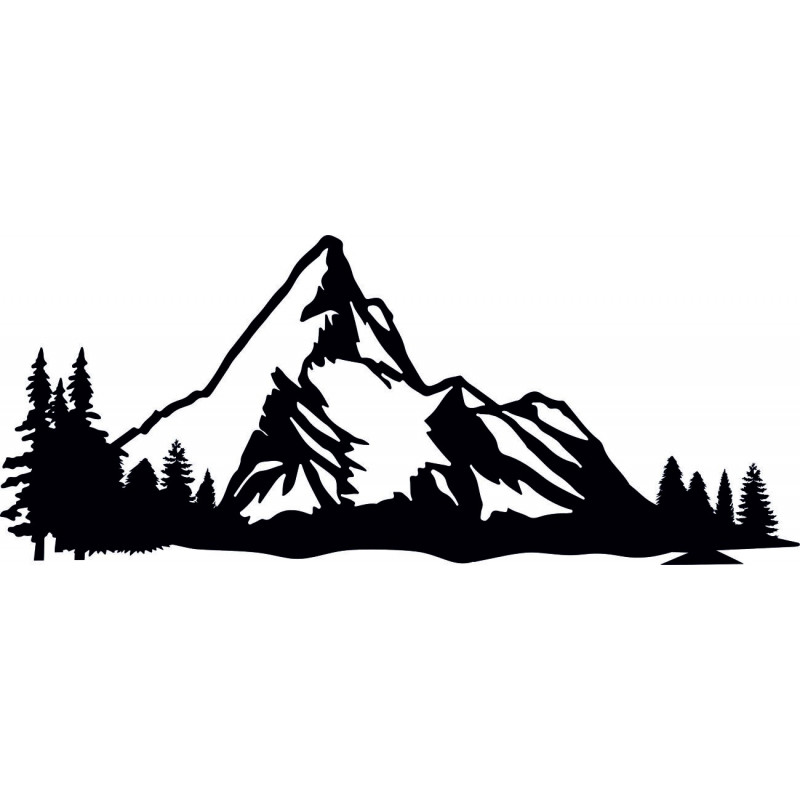 Malowidło ścienne z motywem gór wykonane z...