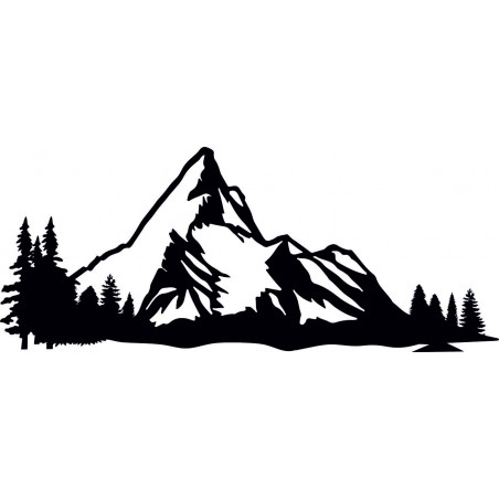 Malowidło ścienne z motywem gór wykonane z drewnianej sklejki