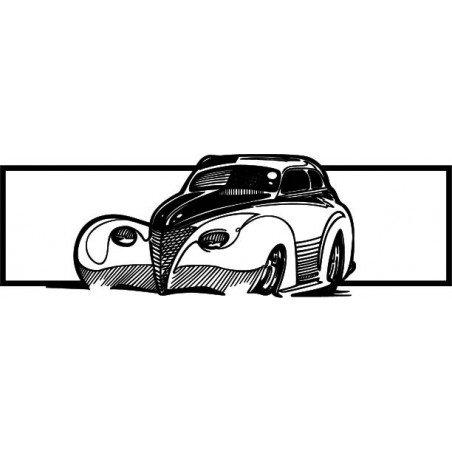 Drewniany samochód w stylu retro - dekoracyjne malowanie ścian - SAMUEL